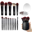 Jilier Travel Makeup Brush Set, 14 pcs Mini Makeup Brushes for Foundation, Powder, Eyeshadow, Highlight, Contour, Blush & Concealer, Small Makeup Brush Set Purse Size with Case Infinity Warehouse