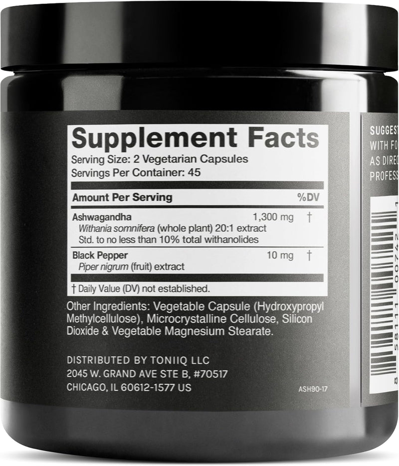 Ashwagandha - Ultra High Potency 20:1 Extract with 10% Withanolides - Wild Harvested in India - Highly Concentrated - Third-Party Lab Tested - 90 Capsules Infinity Warehouse