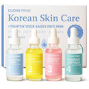 Korean Skin Care Set For Women - Gift For Women Korean Anti Aging Skin Care Products Lifting, Firmness & Hydration Essence, Mask, Booster & Ampoule Set for Radiant Smooth Looking Skin Infinity Warehouse