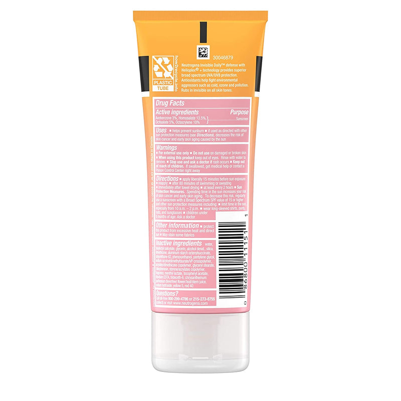 Neutrogena Invisible Daily Defense Sunscreen Lotion, Broad Spectrum SPF 60+, Oxybenzone-Free & Water-Resistant, Sun & Environmental Aggressor Protection, Antioxidant Complex, 3.0 fl. oz Neutrogena Store