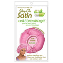Stay On Satin Anti-Breakage Drawstring Bonnet (Pink) Stay On Satin