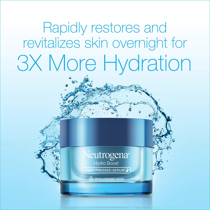 Neutrogena Hydro Boost Purified Hyaluronic Acid Pressed Night Serum, Facial Serum with Antioxidants & Hyaluronic Acid for Dry Skin, Oil-Free & Non-Comedogenic, 1.7 oz Neutrogena