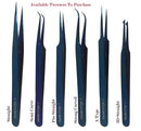 Alluring TITANIUM BLUE Tweezers for Eyelash Extension for Volume Lashes 3D, 5D & 6D lashes Semi Curved Alluring