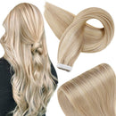 Fshine Tape In Hair Extensions 16 Inch Invisible PU Tape In Hair Color 16 Highlighted 22 Blonde Tape On Hair Extensions 20Pcs Soft And Silky Tape In Hair 50 Grams Seamless Tape In Hair Fshine Store
