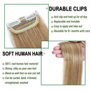 S-noilite 12Inch Clip in Hair Extensions Human Hair One Piece 2 Clips Thick Short Clip in Remy Hair Piece For Women with Thinning Hair Add Hair Volume 17g Dark Blonde S-noilite Store