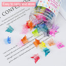 EAONE Butterfly Hair Clips 50Pcs, Pastel Cute Hair Clips Mini Small Hair Claw Clips Hair Aesthetic Accessories for 90s 2000s Girls Women Hair with Container Package, Gradient Transparency Colors EAONE