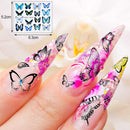 EAONE 60 Sheets Nail Art Stickers Self-Adhesive Nail Decals Water Transfer Butterfly Nail Tattoos Flowers and Leaf Nail Art Foils with Nail Gems Tweezers and Scissors for Women Girls DIY Nail Art EAONE
