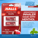Sparoom HALLS® Essential Oil Cherry Aromatherapy Inhaler – Made with Menthol and 100% Pure Essential Oils – Pack of 2 SpaRoom