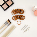 Heliums Small Ginger Hair Elastics, 2mm Mini Sized 1 Inch Hair Ties for Redheads, Kids, Braids and Fine Hair - 48 Count Heliums