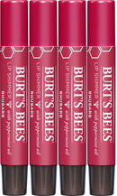 Burt's Bees Lip Balm, Moisturizing Lip Shimmer With Vitamin E & Coconut Oil, 100% Natural, Rhubarb, 0.09 Ounce (4 Pack) Burt's Bees