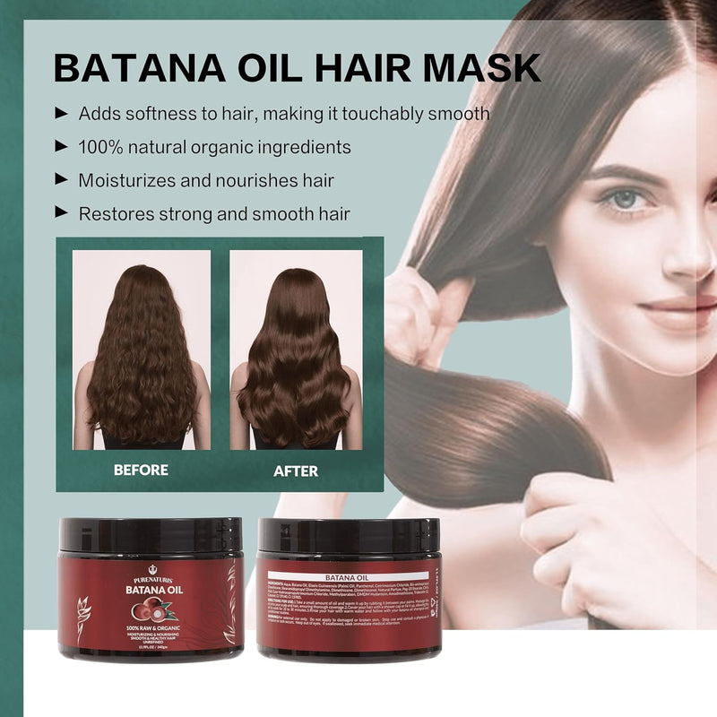 100% Natural Raw Organic Batana Oil Sulfate-Free Complete Hair Growth , Anti-Hair Loss & Repair System Kit – Shampoo, Conditioner, Hair Mask, & Leave-In Spray | Thickness & Prevents Loss for Men Women Infinity Warehouse