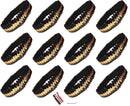 12 Sequin Headbands Elastic Stretch Sparkly Fashion Headband for Teens Girls Women Softball Pack Volleyball Basketball Dance Set Sports Teams Store By Kenz Laurenz (Black and Gold) Kenz Laurenz