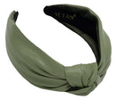 Green Headband is Classy. Leather Knotted Headband for Women is a Olive Green Faux Leather headband Women . Green Knot Headbands for Women are Chic. Comfortable Fashion Headbands for Women is Soft YETASI