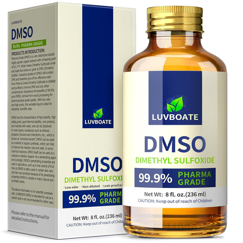 DMSO 99.9% Pharma Grade, Pure Liquid Dimethyl Sulfoxide 8 fl.oz in Glass Bottle, Non-Diluted, Low Odor Infinity Warehouse