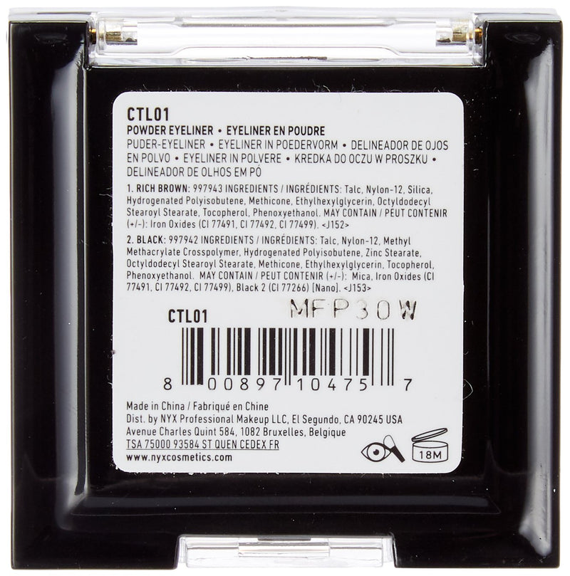 NYX PROFESSIONAL MAKEUP Cake That! Powder Eyeliner, 0.09 Ounce, Black,Brown (CTL01) NYX PROFESSIONAL MAKEUP Store