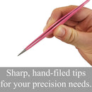 Ingrown Hair Tweezers by Zizzili Basics - Surgical Grade Stainless Steel Fine Pointed Tweezers - Precision Aligned Tips for Splinter, Eyebrow & Facial Hair Removal - with Bonus Tip Guard & Carry Pouch Zizzili Basics
