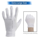 Extra Large, XL Moisturizing White Gloves for Men Overnight Bedtime Cotton Cosmetic Inspection Premium Cloth Quality Eczema Dry Sensitive Irritated Skin Spa Therapy Secure Wristband Gaxcoo