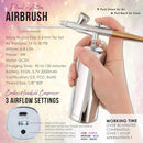 Belloccio Complete Cordless Handheld Airbrush Cosmetic Makeup System with 5 Dark Foundation Shades, Professional 18-Piece Kit, Moisturizing Primer, Blush, Bronzer, Highlighter, Concealer, User Guide Infinity Warehouse