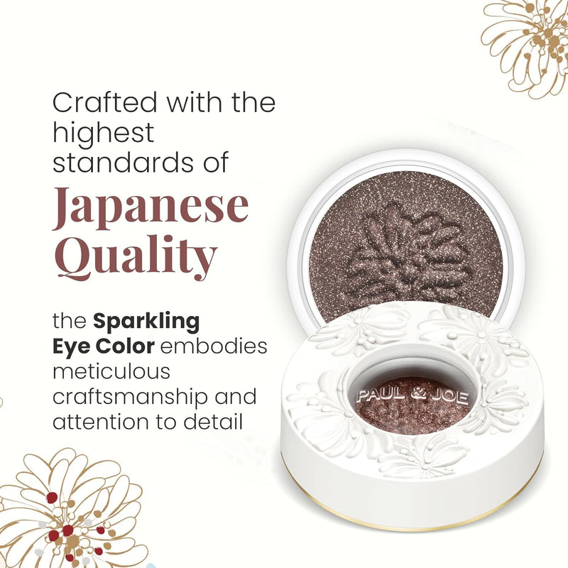 Paul & Joe Sparkling Eye Shadow, Iridescent Eye Glitter with a Buildable Pop of Color, Smooth & Hydrating Gel-Base Eye Makeup with a Dewy Effect, Maroon-Tinged Brown, 04 Candied Chestnut, 0.21 oz Infinity Warehouse