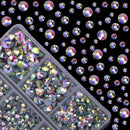 4000pcs Hot Fix Round Crystals Gems Glass Stones Hotfix Flat Back Rhinestones (Crystal AB) Massive Beads