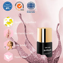 HOMSUM Gel Nail Polish Set, Navy Blue Silver Glitter Gel Nail Polish UV LED Soak Off with No Wipe Base and Glossy Top Coat, Nail Art Manicure Kit Gift Set 8ML HOMSUM