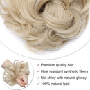 Messy Bun Hair Pieces Scrunchy Updo for Women Fluffy Wavy Hair Bun Scrunchies Donut Top Knot Hairpiece Synthetic Chignons with Elastic Rubber Band Ash Blonde mix Bleach Blonde Thicker 2Pc Benehair