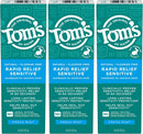 Tom's of Maine Rapid Relief Plus Sensitive Teeth Toothpaste, Fluoride Free, Gentle Mint, 4.5 Oz, 3 Pack, Clinically Proven Enamel Safe, Builds Arginine and Calcium Shield Around Teeth Infinity Warehouse