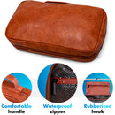 Hanging Toiletry Bag for Women & Men – Toiletry Kit, Water-Resistant Travel Organizer by VASCO (Brown (Eco Leather)) VASCO