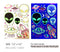 Temporary Tattoos – 1 Sheet Alien UFO Design Body Art Blacklight Reactive Light Festival Accessories Glow in the Dark Party Supplies | 7.2” x 5.2” Temp Tattoos Great for EDM EDC Party Rave Parties d'IRIS studio