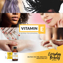 Pure Vitamin E Oil - D-Alpha Tocopherol 100% Natural 2oz 47,500 IU - Not a Blend, Thick, Amber Color - Derived From Wheat Germ with Nutty Aroma - Face Body Hair - DIY Cosmetics & After Surgery Scars Everyday Beauty Helping You Feel Beautiful Inside And Out