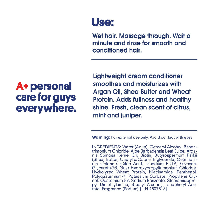 Huron - Men's Smooth & Nourish Conditioner. Lightweight conditioner rehydrates as it moisturizes, smoothes frizz, and restores shine. Fresh, clean scent. Sulfate-free. 100% vegan. 12 oz HURON