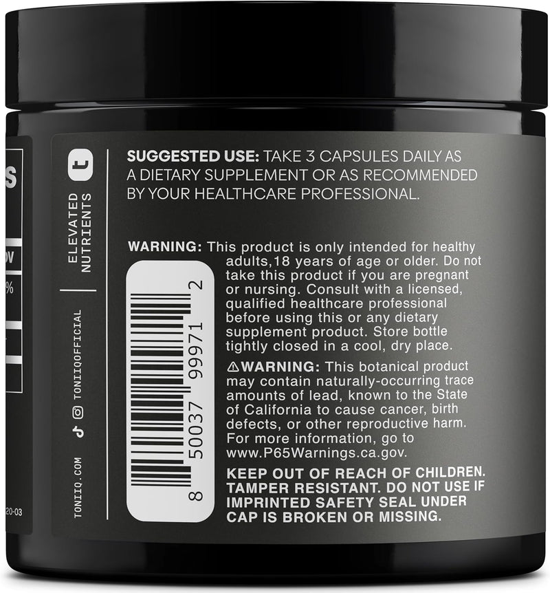 Toniiq 1500mg Ultra High Purity Ca AKG Supplement - 99%+ Highly Purified and Bioavailable Calcium Alpha-Ketoglutarate - Calcium AKG Longevity Supplement - 120 Ca-AKG Vegetarian Capsules Infinity Warehouse