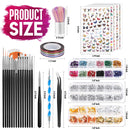 Nail Art Brushes, Nail Dotting Tools, Teenitor Nail Art Design Kit with Butterfly Nail Brush, Nail Art Stickers, Nail Foil, Nail Art Striping Tape, Nail Art Rhinestones Teenitor