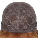 Ombre Brown Lace Closure Wigs for Black Women, Dark Root Blonde Brazilian Kinky Curly Wig, Human Hair Jerry Curly 4x4 Lace Front Wig (16", 1B/30, Curly) ALISFEEL