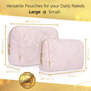 Large Cosmetic & Toiletry Bag, Zippered Makeup Pouch for Women & Girls, Travel Cute Organizer Suitable for Purse, Versatile Bag with Multiple Compartments for Makeup, Toiletries, Pencils, Accessories BOACAY Store