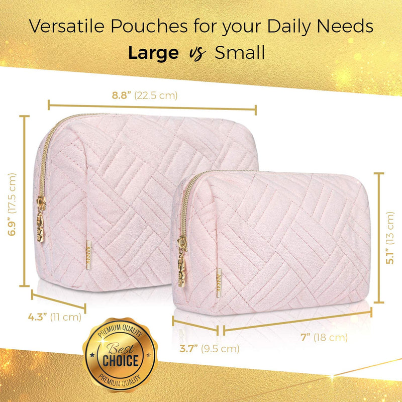 Large Cosmetic & Toiletry Bag, Zippered Makeup Pouch for Women & Girls, Travel Cute Organizer Suitable for Purse, Versatile Bag with Multiple Compartments for Makeup, Toiletries, Pencils, Accessories BOACAY Store