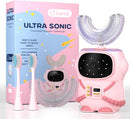 Bendi Sensory 360 Round U-Shaped Astronaut Design Mouthguard Electric Toothbrush for Kids Ages 2-7 - Automatic Memory Function - 5 Modes Toothbrush with Multiple Heads – Kids Travel Essentials (Pink) Infinity Warehouse