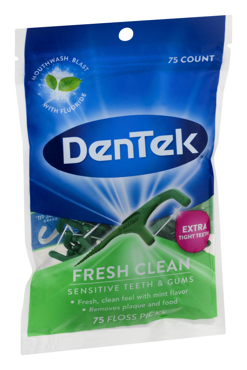 DenTek Fresh Clean Floss Picks, For Extra Tight Teeth, 75 Count DenTek