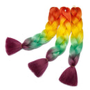 Jumbo Braiding Hair Ombre 24 inch Jumbo Braid Hair Extensions Rainbow Jumbo Box Braids Crochet Hair Long for Women Kids DIY High Temperature Synthetic Fiber 4 Tones Orange+Yellow+Green+Red 5 Bundles Benehair Store