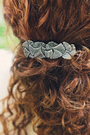 Ginkgo Hair Clip, Hand Crafted Metal Barrette Made in the USA with a Medium 70mm Clip by Oberon Design Oberon Design