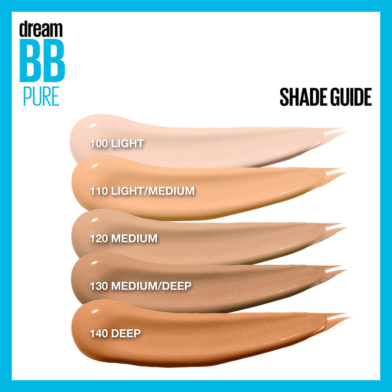 Maybelline Dream Pure Skin Clearing BB Cream, 8-in-1 Skin Perfecting Beauty Balm With 2% Salicylic Acid, Sheer Tint Coverage, Oil-Free, Deep, 1 Fl Oz Maybelline New York