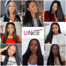 UNice Hair 5x5 HD Lace Closure Wig Human Hair for Black Women, Brazilian Straight Hair Wigs Virgin Hair Transparent Lace Wigs Pre Plucked with Baby Hair 180% Density 18inch UNICE Store