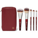 BK BEAUTY Travel Brush Set with Pouch 5-Piece Vegan, Cruelty-Free Brushes for Face & Eyes | Lightweight, Durable Makeup Brushes in Vegan Leather Pouch Perfect Travel-Size Makeup Brush Set Infinity Warehouse