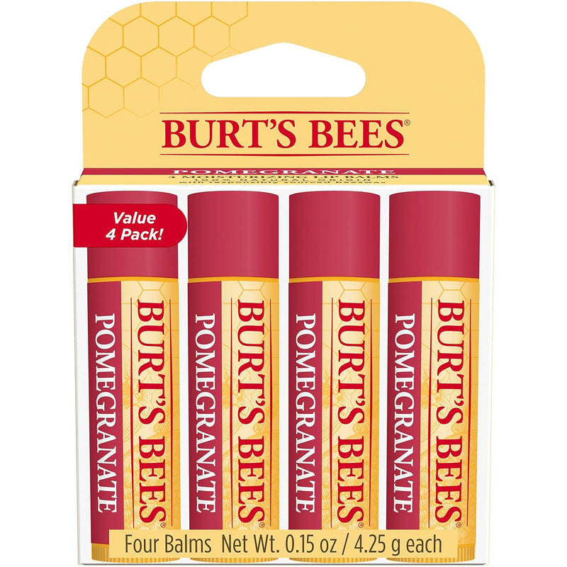 Burt's Bees Lip Balm - Berry Agua Fresca, Dragonfruit Lemon, Coconut & Pear, Tropical Pineapple Pack, With Beeswax, Tint-Free, Natural Origin Lip Treatment, 4 Tubes, 0.15 oz. Infinity Warehouse