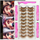 3D Magnetic Eyelashes with Eyeliner Kit - 7C SevenCrown Magnetic Lashes Natural Looking with Upgraded 4 Tubes of Liner Waterproof, Long Lasting,10 Pairs Reusable False Eyelashes Easy to Apply. Infinity Warehouse
