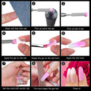 Poly Gel Quick Building Nail Set,100Pcs False Nail Mold Clear Nail Extension Form Tips,10 Nail Tips Clip And 1Pcs Dual-Ended Poly Extension Brush Picker For Polygel Extension,Home Salon COSBAY
