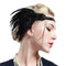 BABEYOND 1920s Flapper Headband Roaring 20s Great Gatsby Headpiece Beaded Black Feather Headband 1920s Flapper Gatsby Hair Accessories BABEYOND