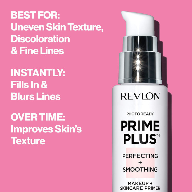 Revlon PhotoReady Prime Plus Primer, Perfecting and Smoothing Skincare Makeup with Vitamin B5 and Hyaluronic Acid, 1 oz REVLON