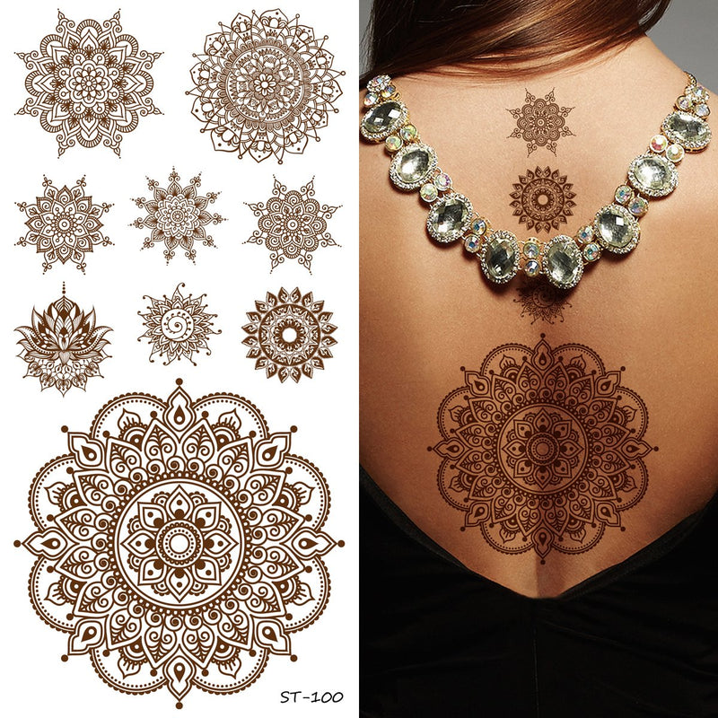 Supperb Temporary Tattoos - Inspired Mandala Healing Yoga Meditation Tattoo Supperb