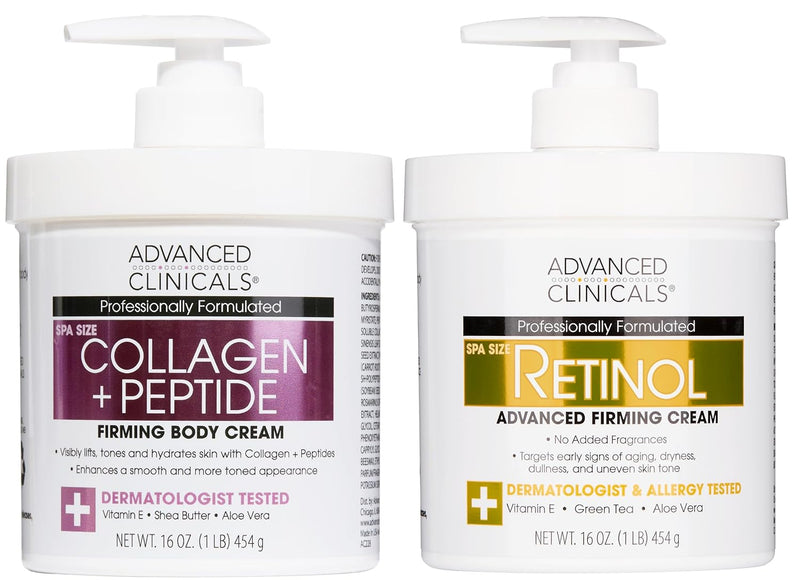 Advanced Clinicals Retinol Body Lotion & Face Moisturizer | Visible Anti Aging Skin Care Retinol Body Cream For Women & Men Targets Look Of Fine Lines, Wrinkles, & Crepe Looking Dry Skin, 16 Ounce Infinity Warehouse